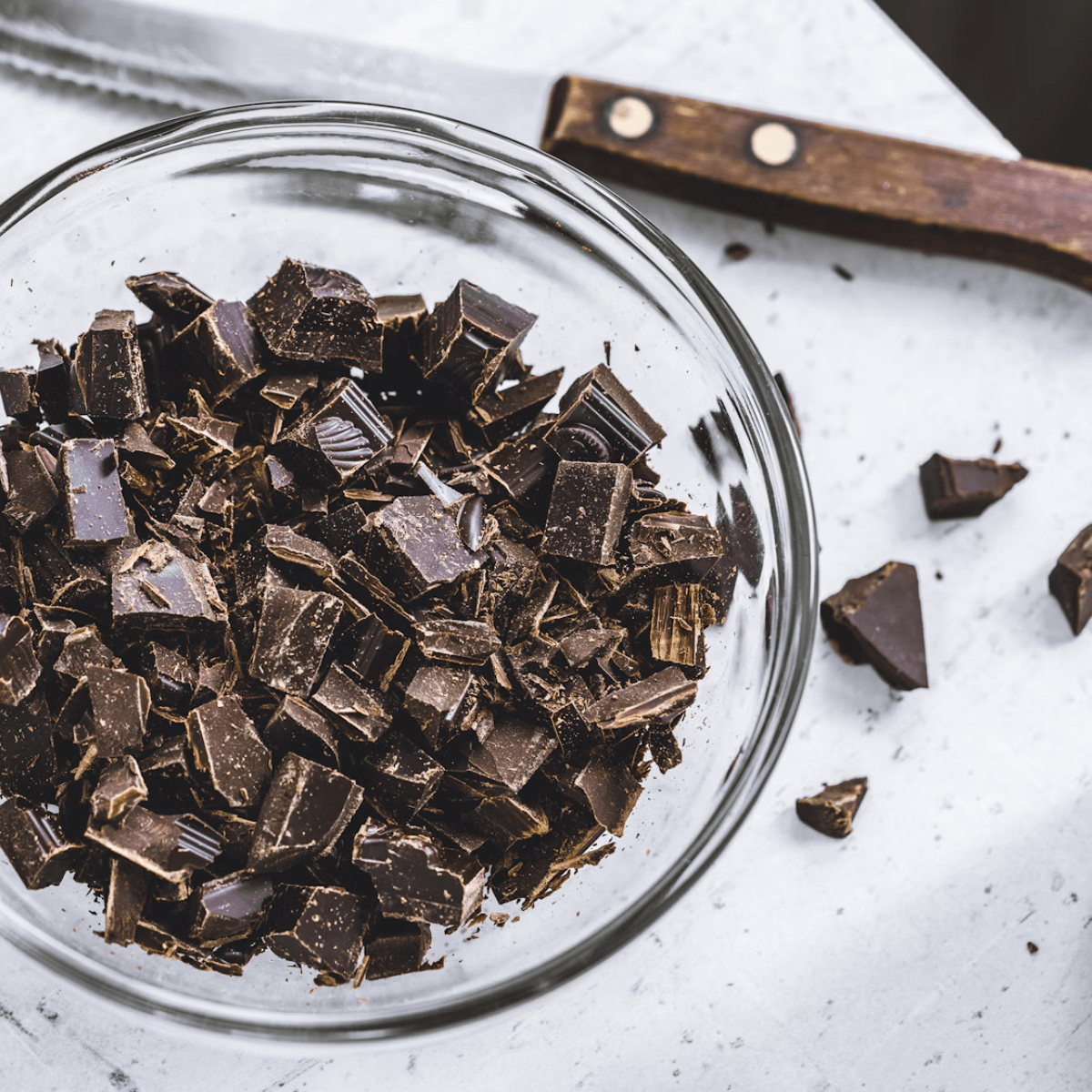 grosses pépites de chocolat brutes