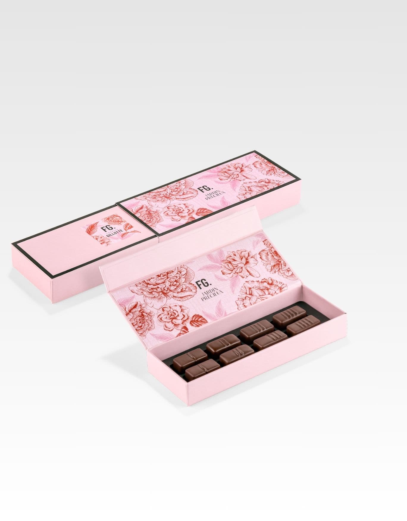 coffret ganaches chocolat fruits et fleurs