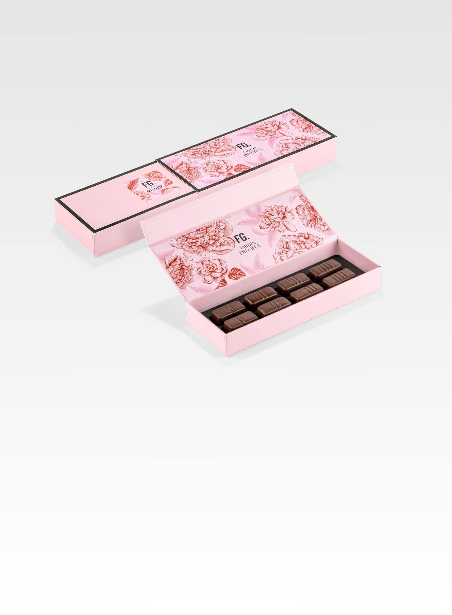 coffret ganaches chocolat fruits et fleurs