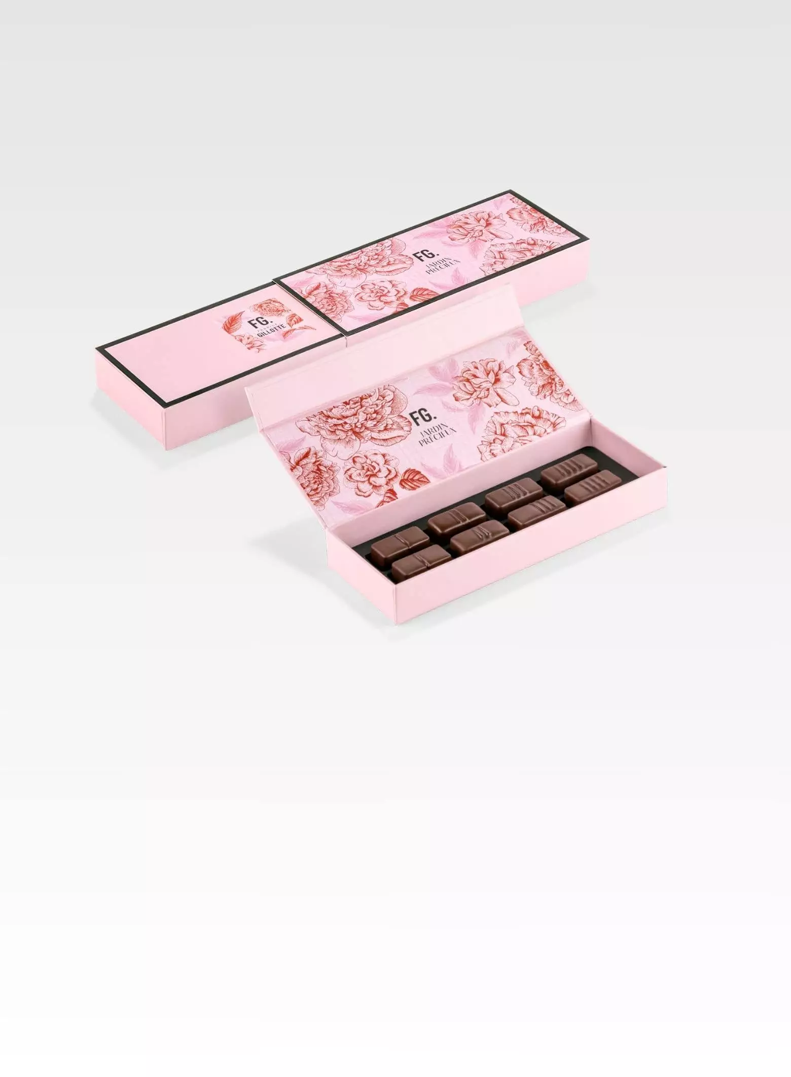coffret ganaches chocolat fruits et fleurs